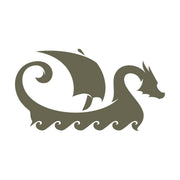 Delrin leather stamp with Viking ship dragon design, perfect for adding mythical and historical details to leatherworking projects.