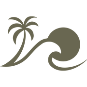 Minimalist tropical wave with a palm tree, perfect for beach-themed stamping and leathercraft.