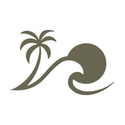 Minimalist tropical wave with a palm tree, perfect for beach-themed stamping and leathercraft.