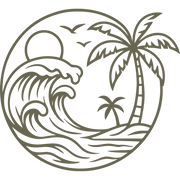 Tropical Wave with Palm Trees Delrin Leather Stamp