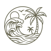 Tropical Wave with Palm Trees Delrin Leather Stamp