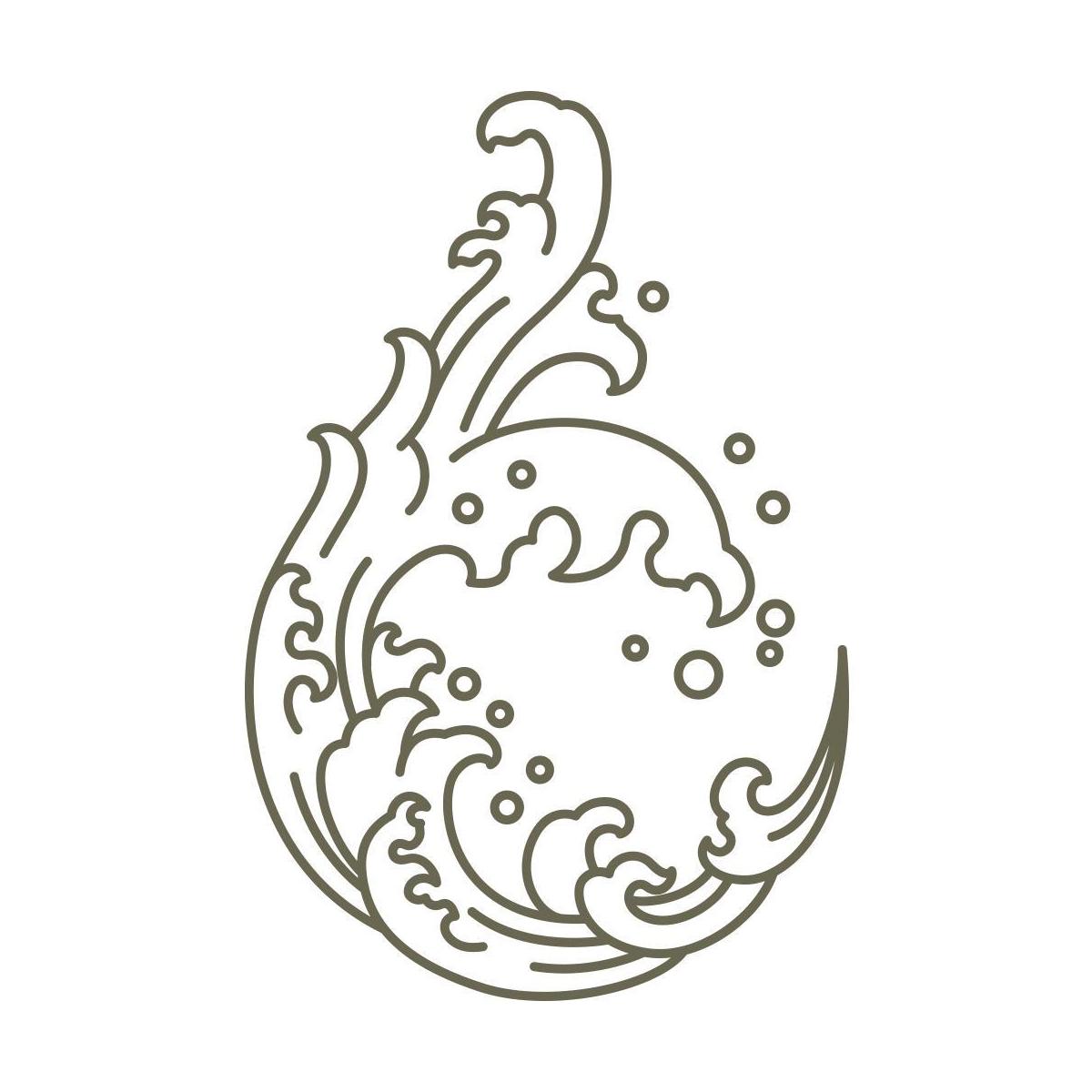 Wave Drop Delrin Leather Stamp