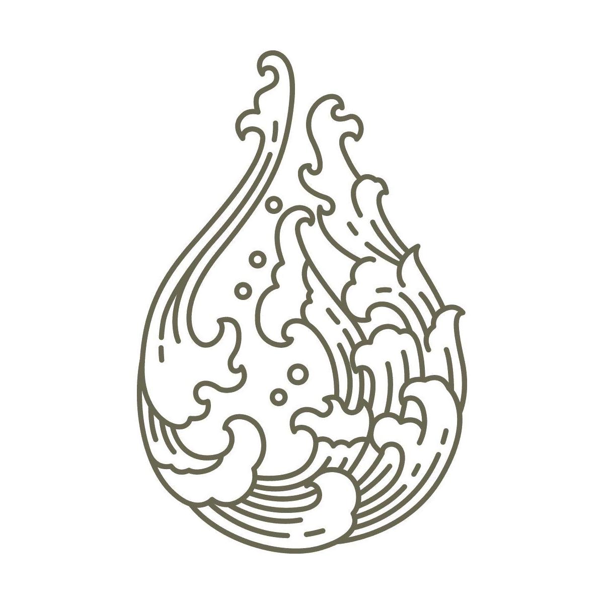 Wave Drop Delrin Leather Stamp