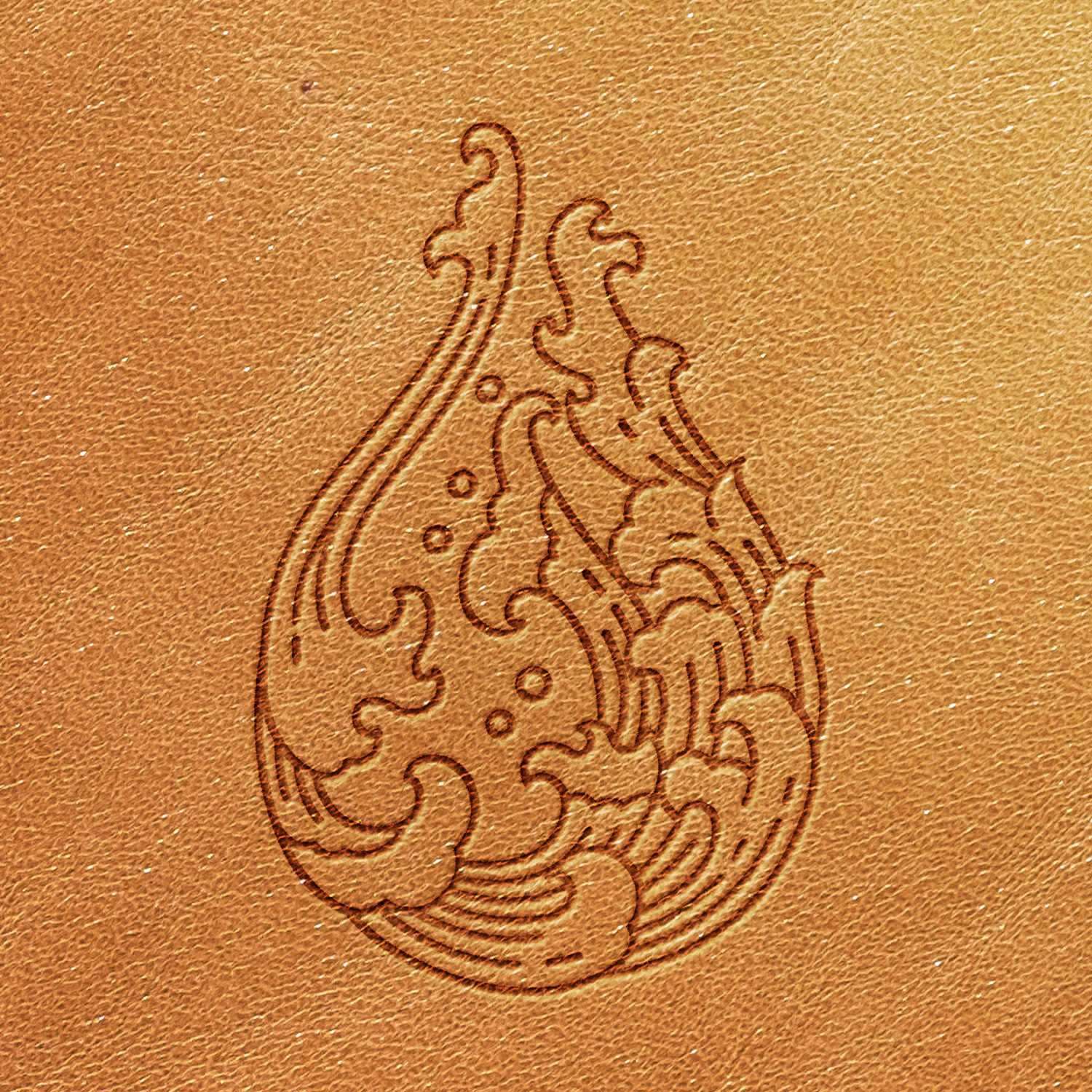 Wave Drop Delrin Leather Stamp