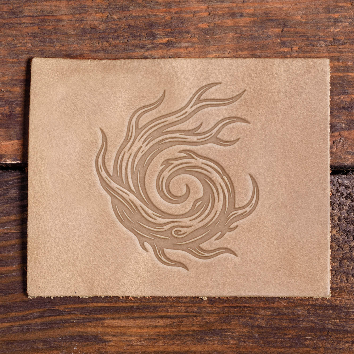 Woodgrain Swirl Delrin Leather Stamp