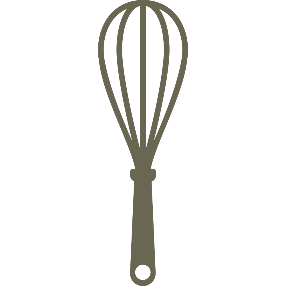 Minimalist whisk design featuring a streamlined handle and curved wire loops in a clean silhouette.