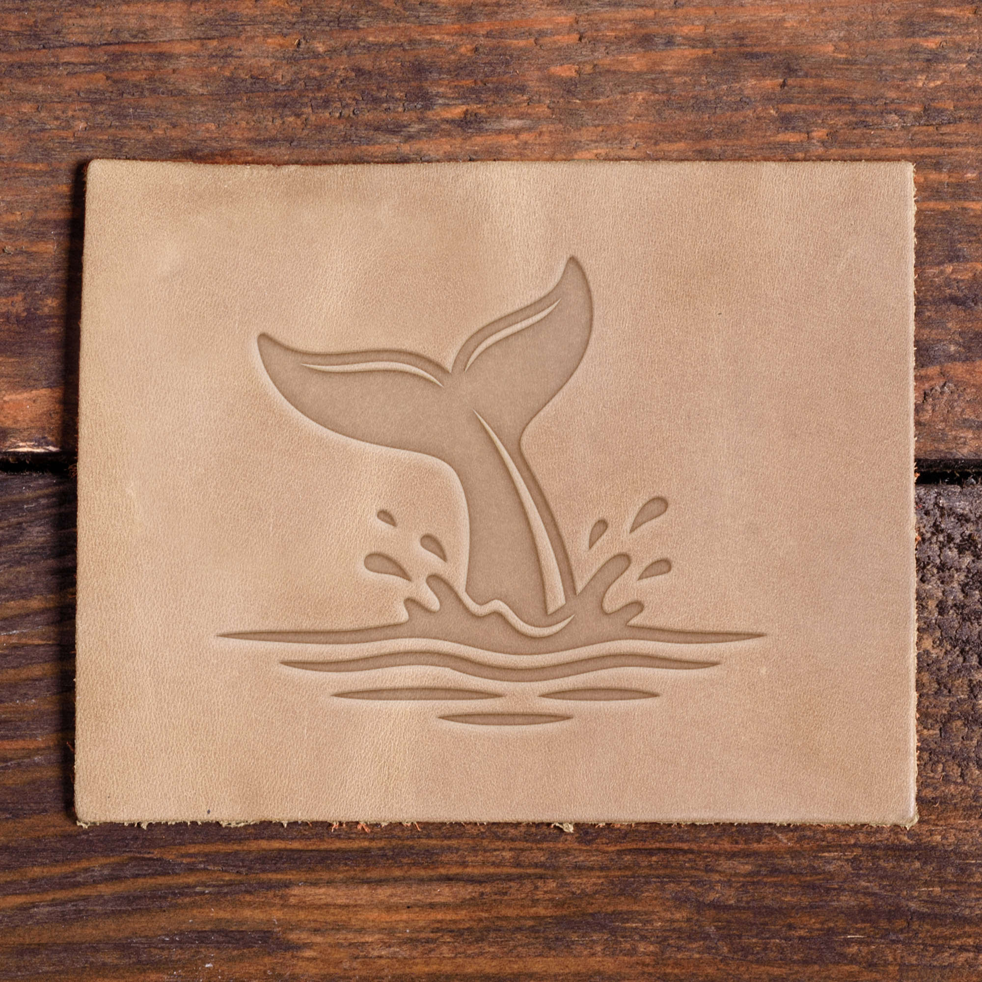 Whale Tail in Water Delrin Leather Stamp