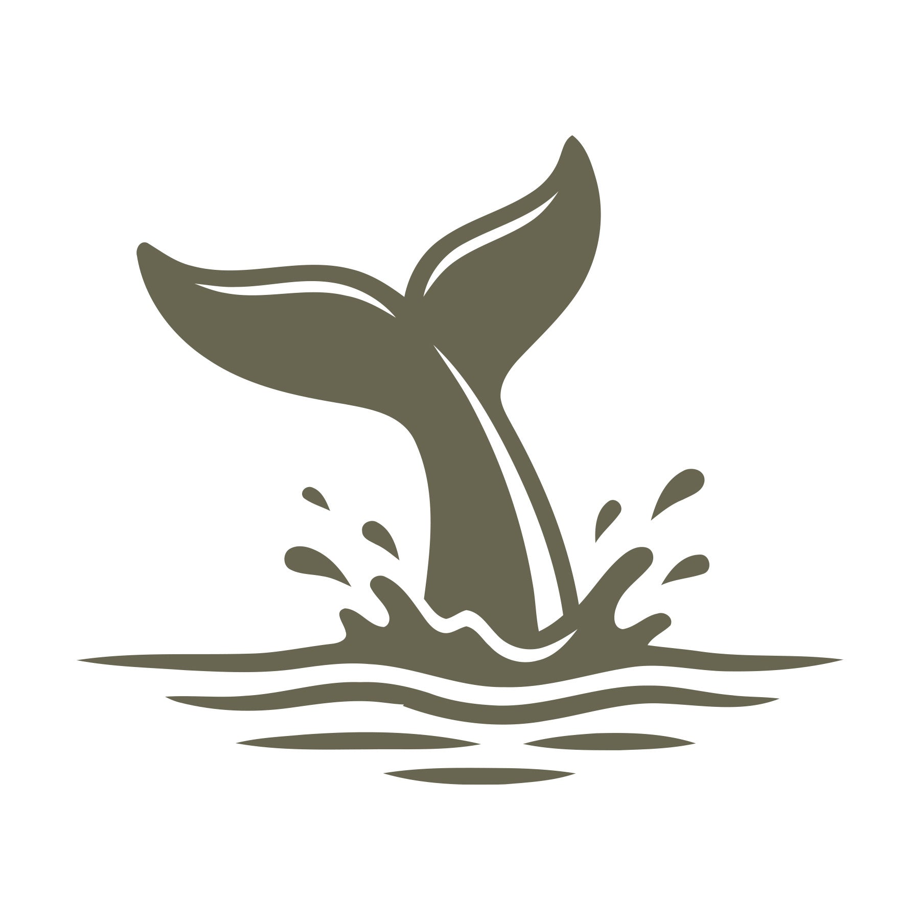 Whale Tail in Water Delrin Leather Stamp