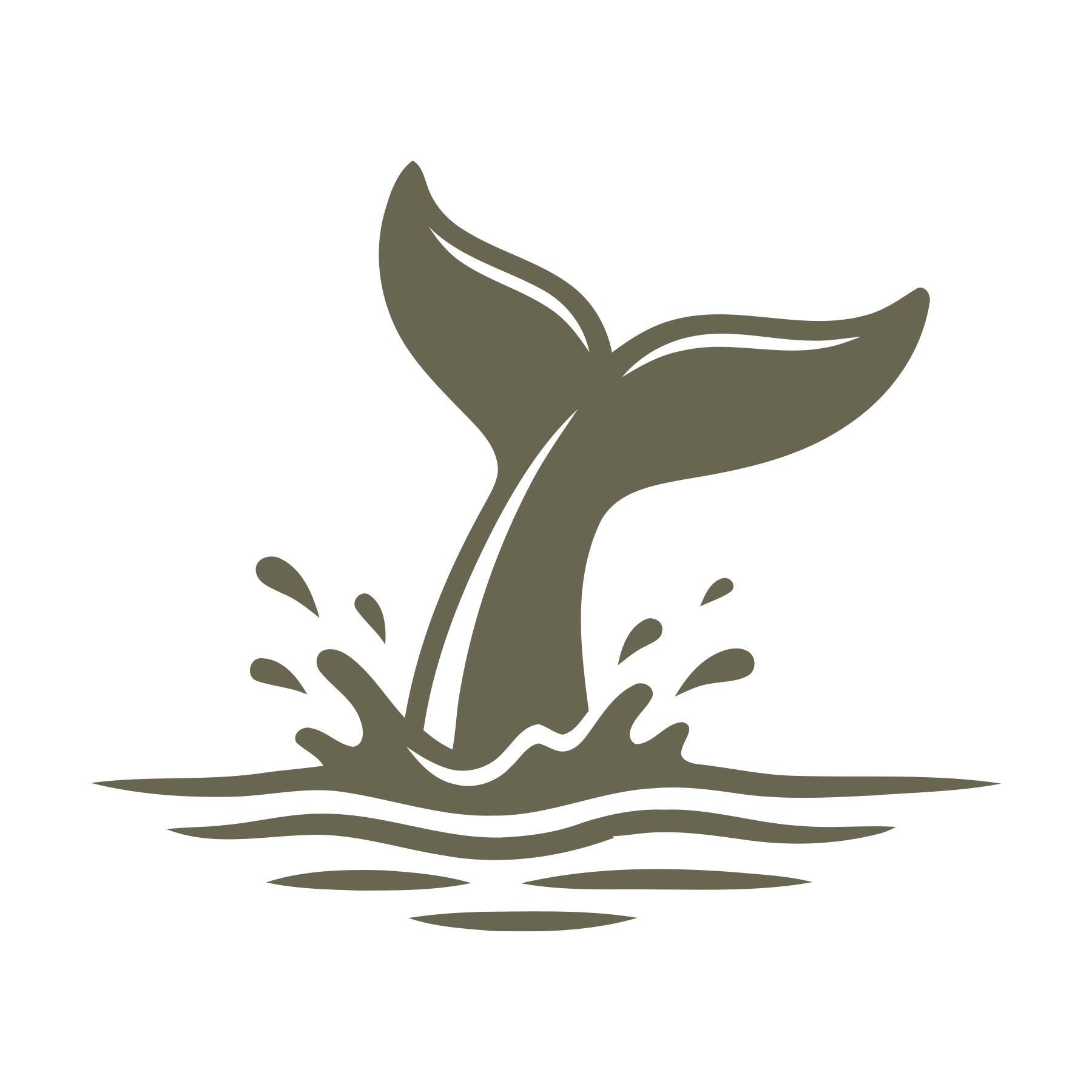 Whale Tail in Water Delrin Leather Stamp