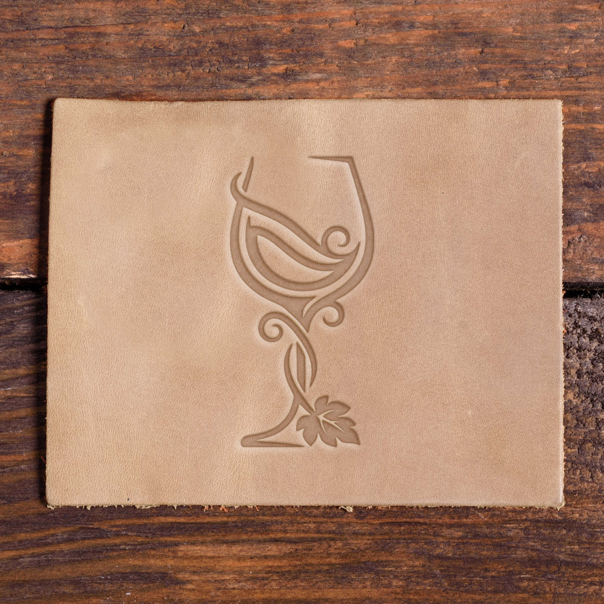Wine Glass Delrin Leather Stamp