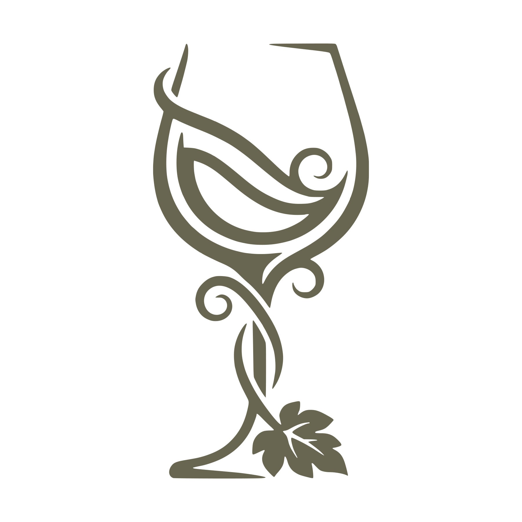 Wine Glass Delrin Leather Stamp