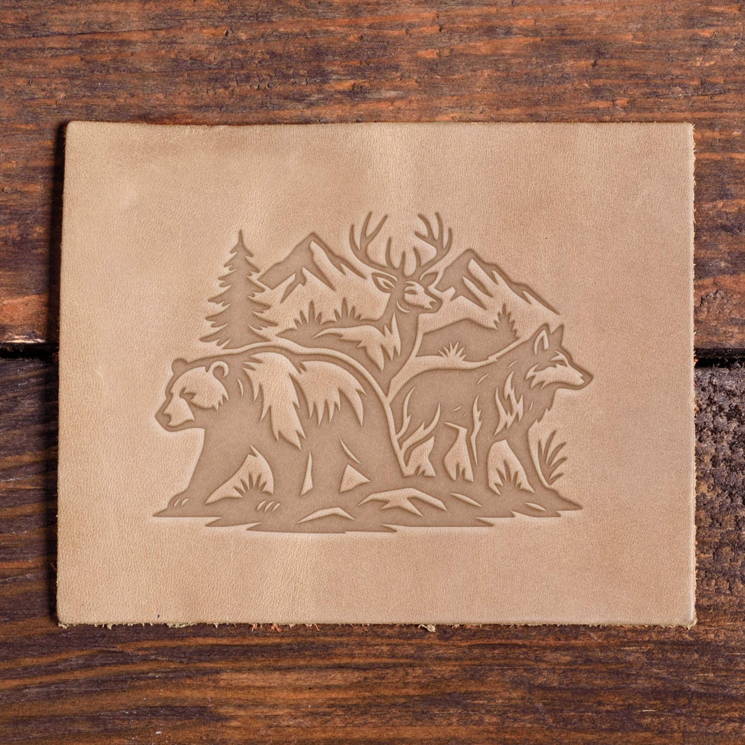 Bear, Deer and Wolf Delrin Leather Stamp