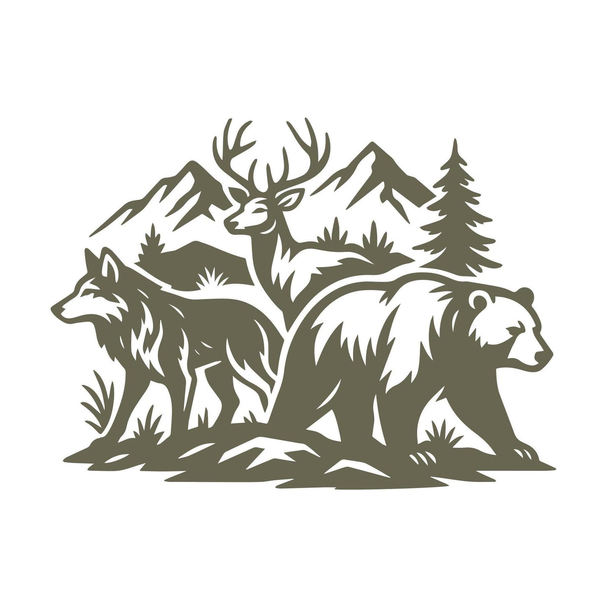 Bear, Deer and Wolf Delrin Leather Stamp