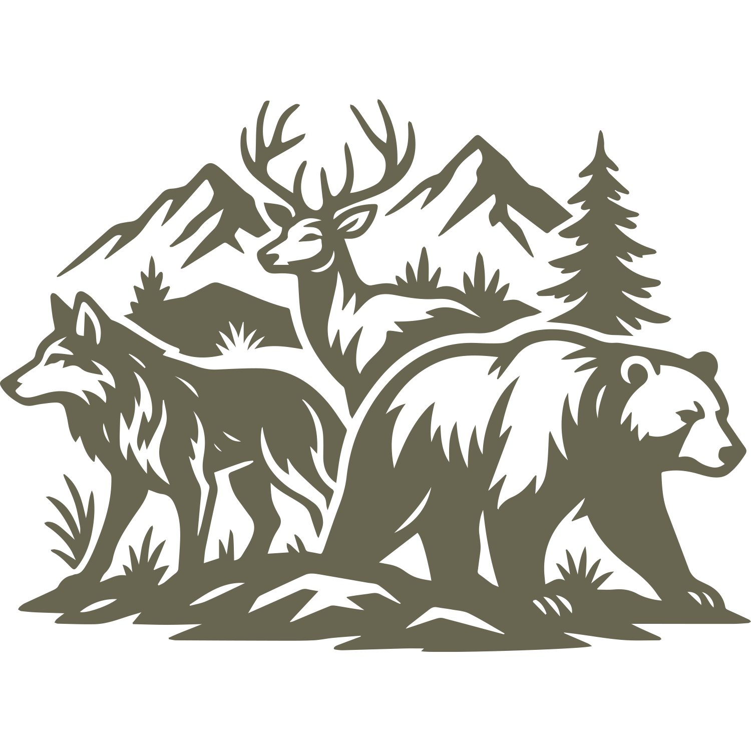 Bear, Deer and Wolf Delrin Leather Stamp