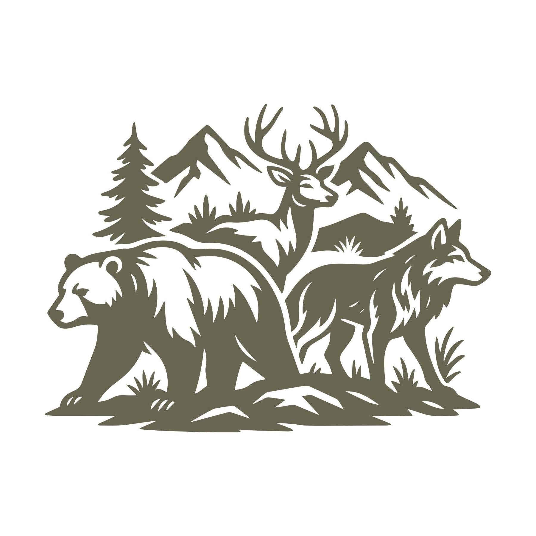 Bear, Deer and Wolf Delrin Leather Stamp
