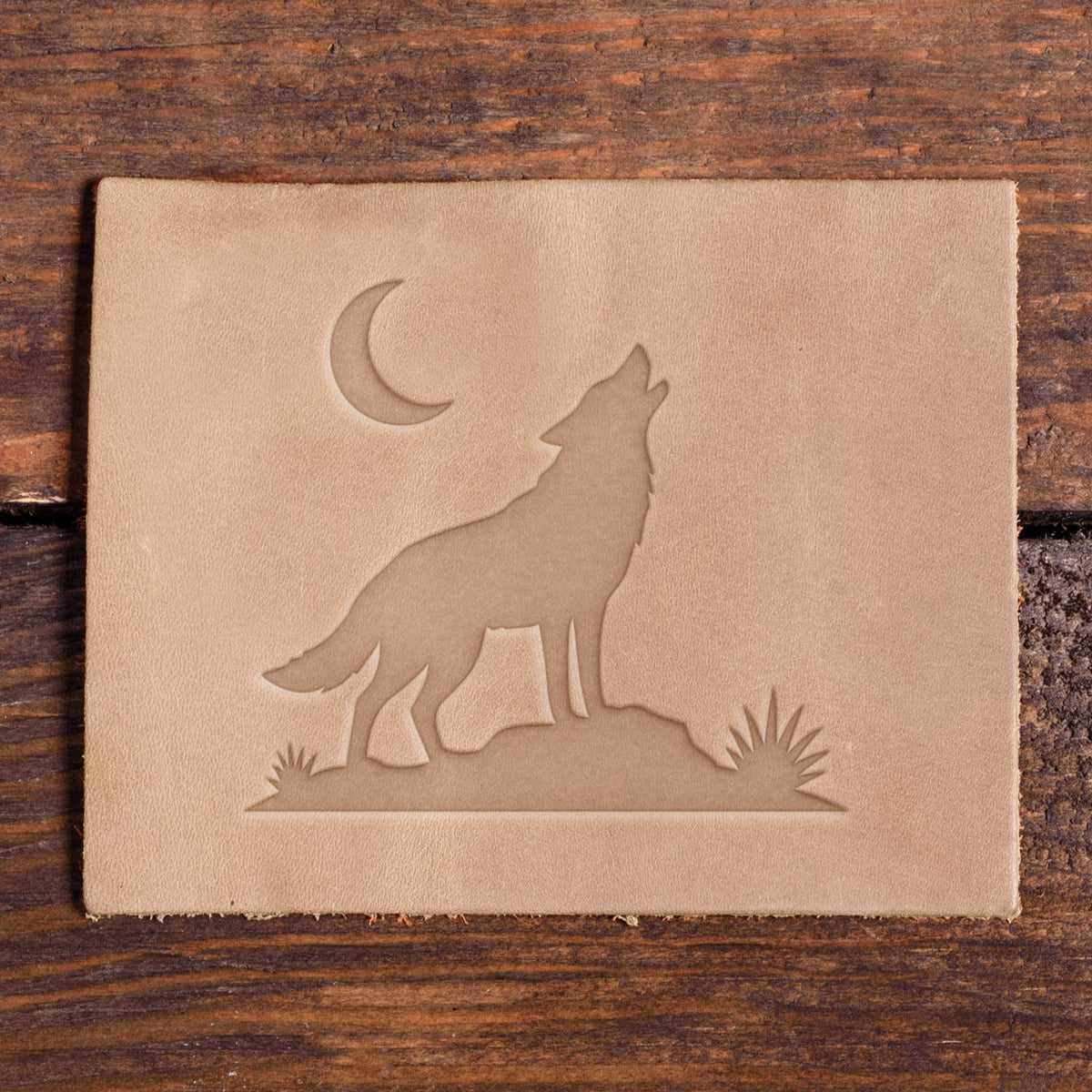 Howling Wolf Delrin Leather Stamp