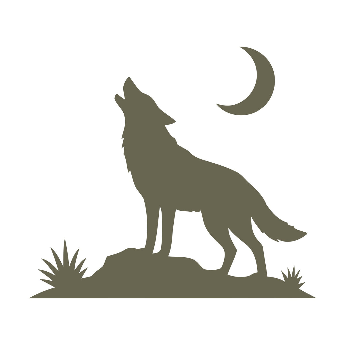 Howling Wolf Delrin Leather Stamp