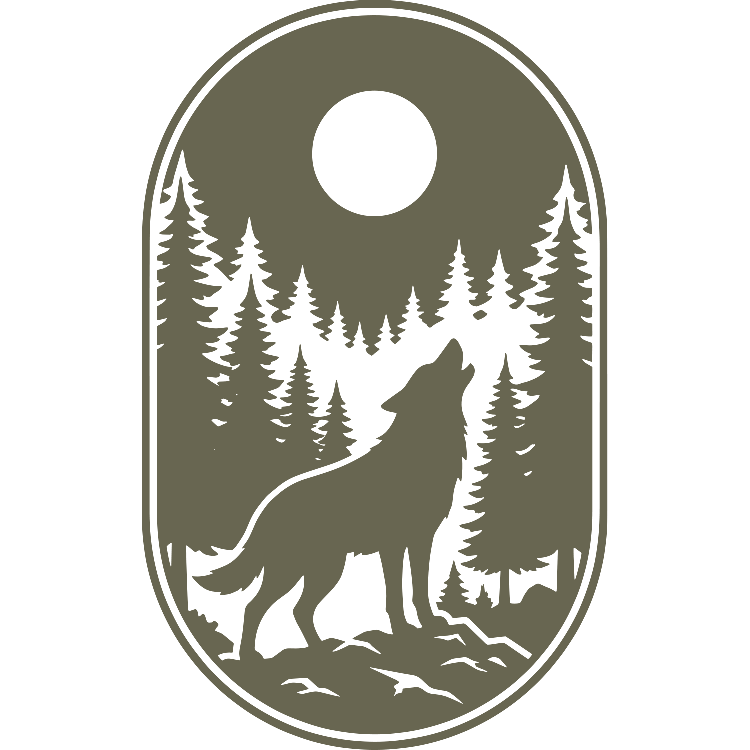 Wolf Howling Delrin Leather Stamp