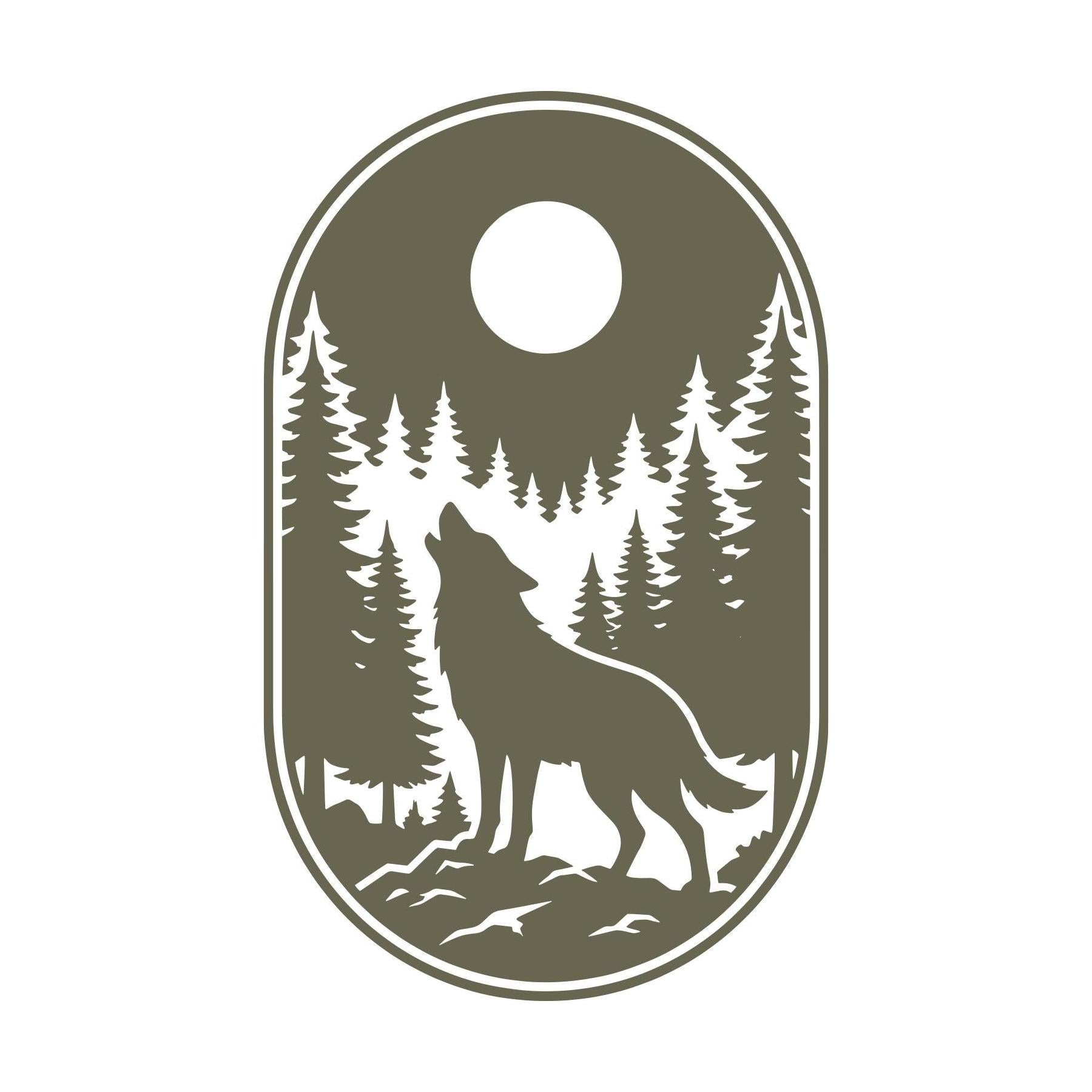 Wolf Howling Delrin Leather Stamp