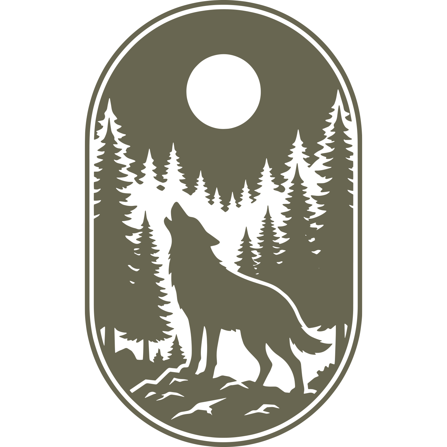 Wolf Howling Delrin Leather Stamp