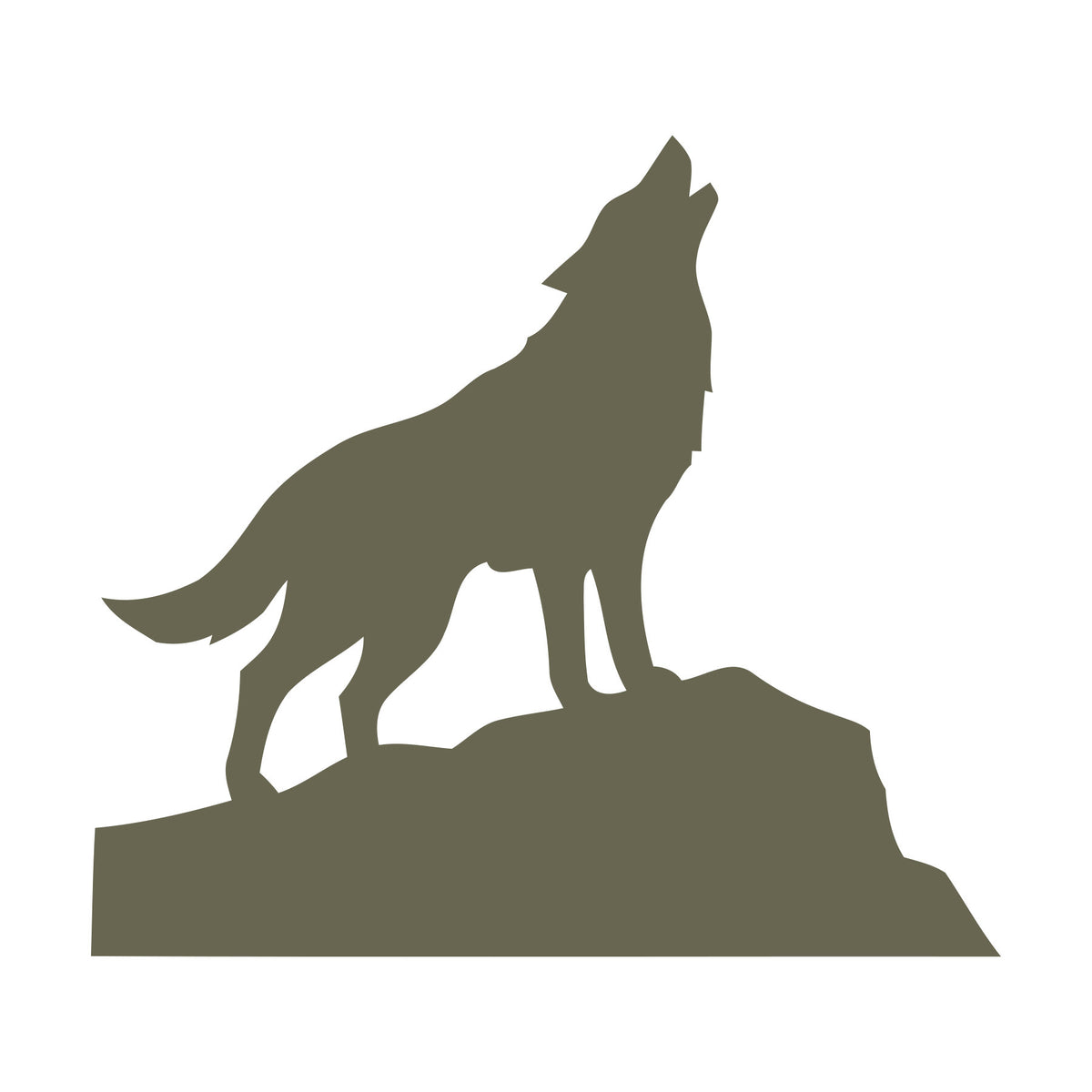 Howling Wolf Delrin Leather Stamp
