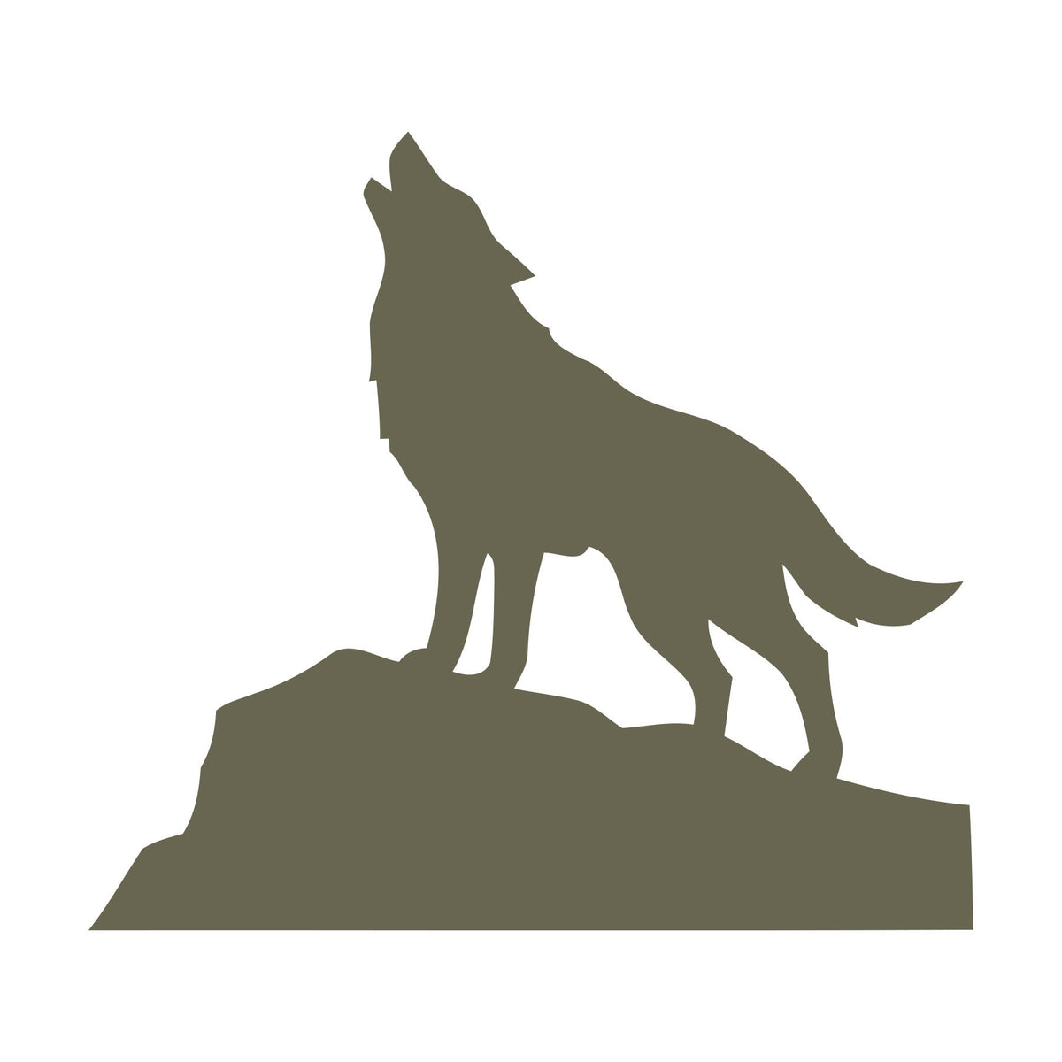 Howling Wolf Delrin Leather Stamp