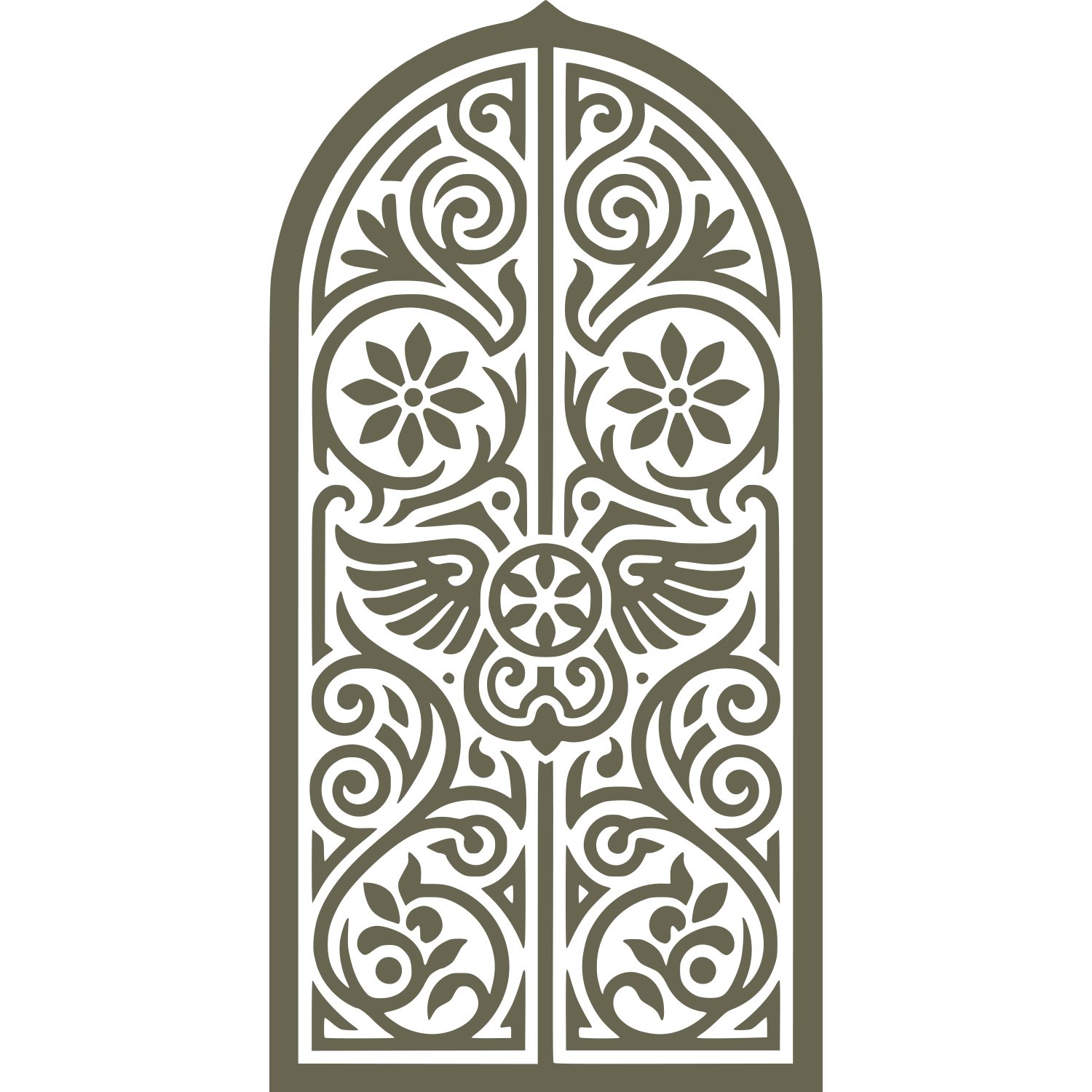 Ornate Window Delrin Leather Stamp