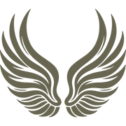 Symmetrical angel wings with flowing feather details, designed as a Delrin leather stamp. A striking design for adding a sense of freedom or divinity to leatherwork.