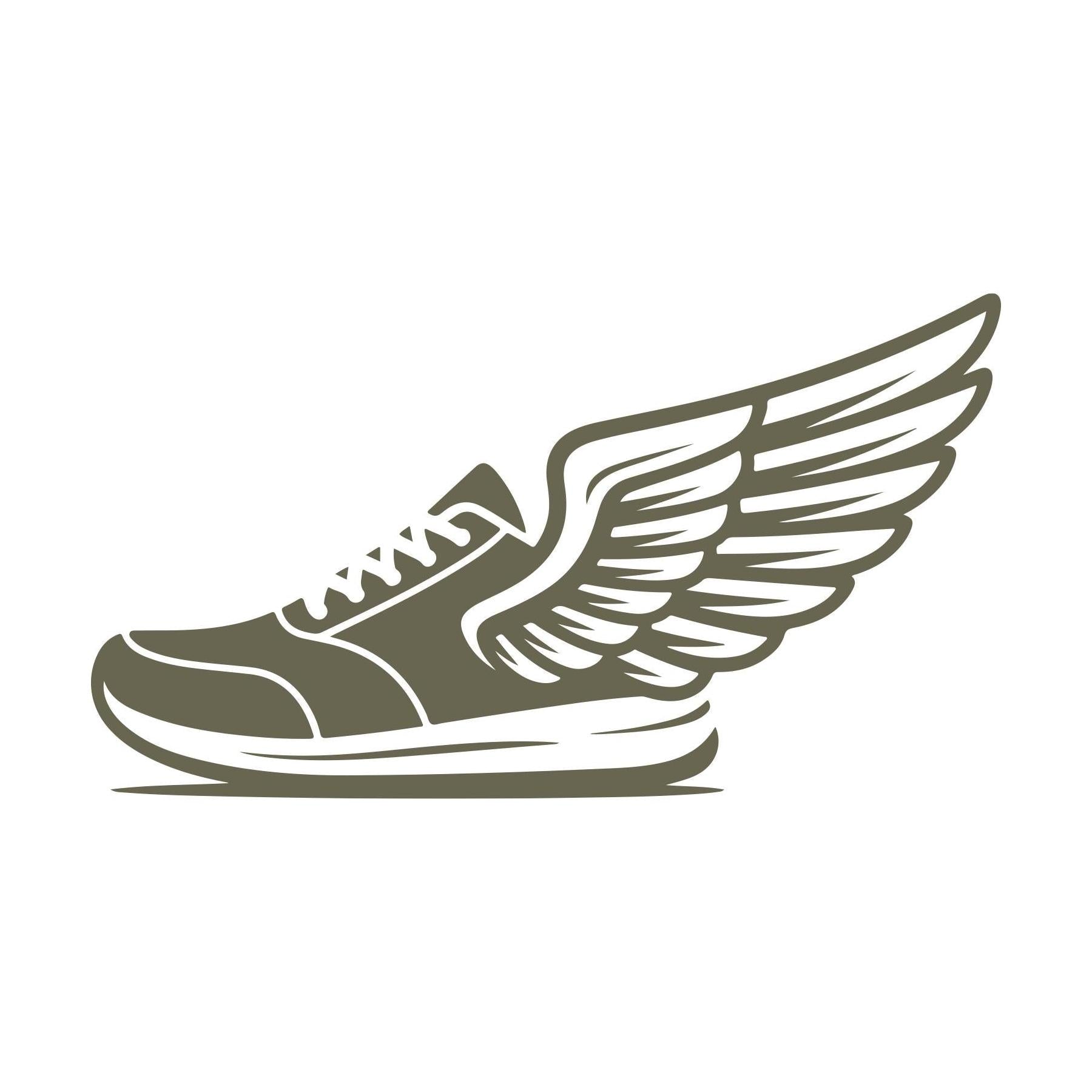 Running Shoe with Wings Delrin Leather Stamp