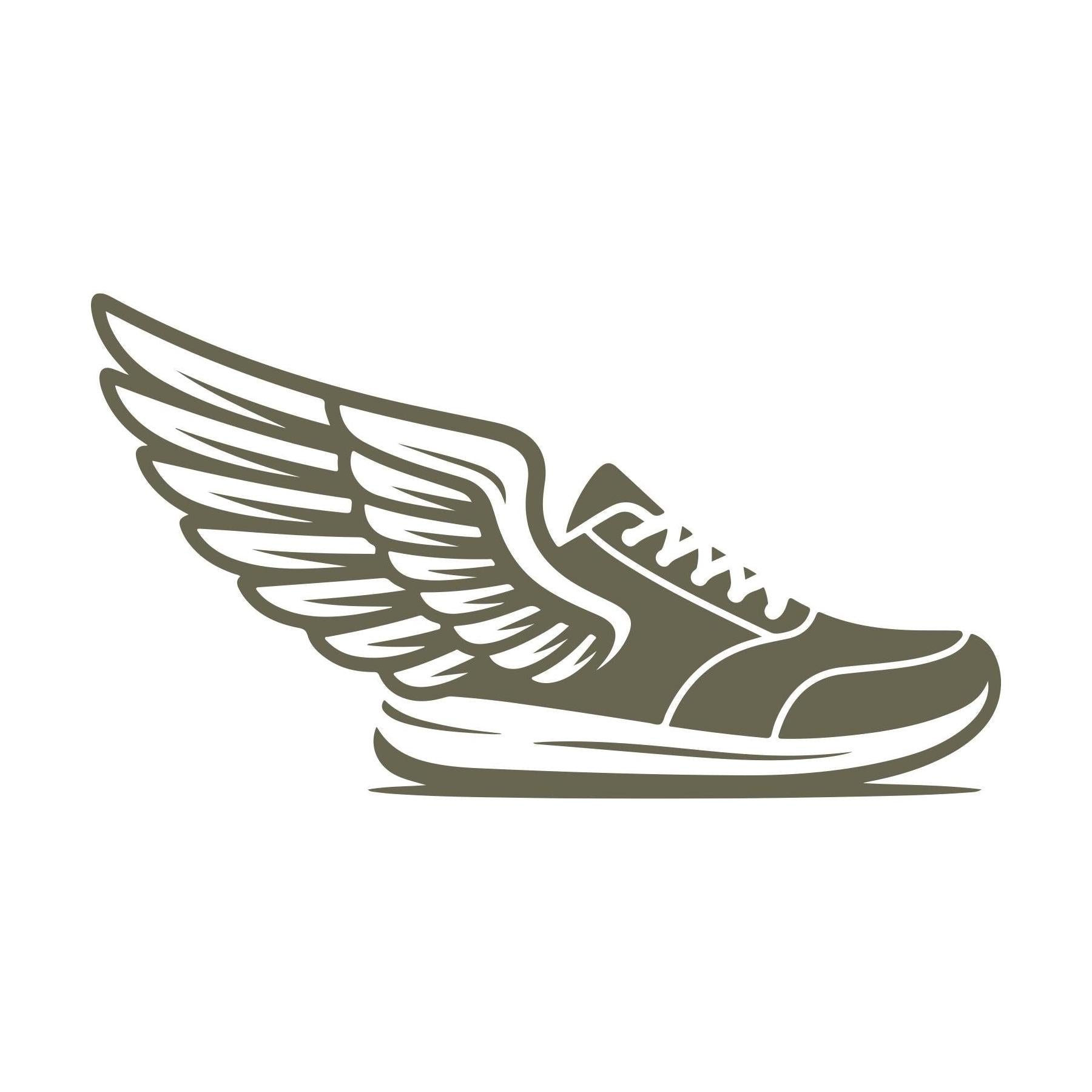 Running Shoe with Wings Delrin Leather Stamp