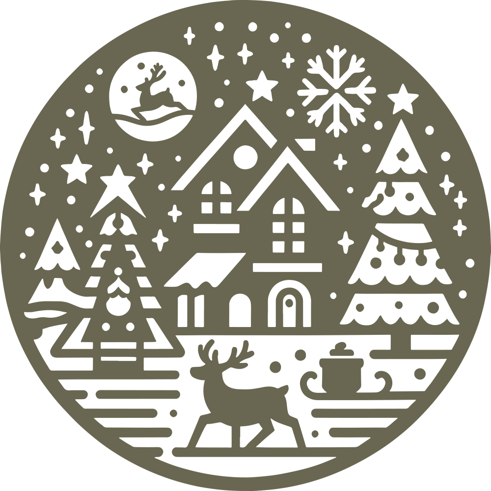 Winter House Scene Delrin Leather Stamp