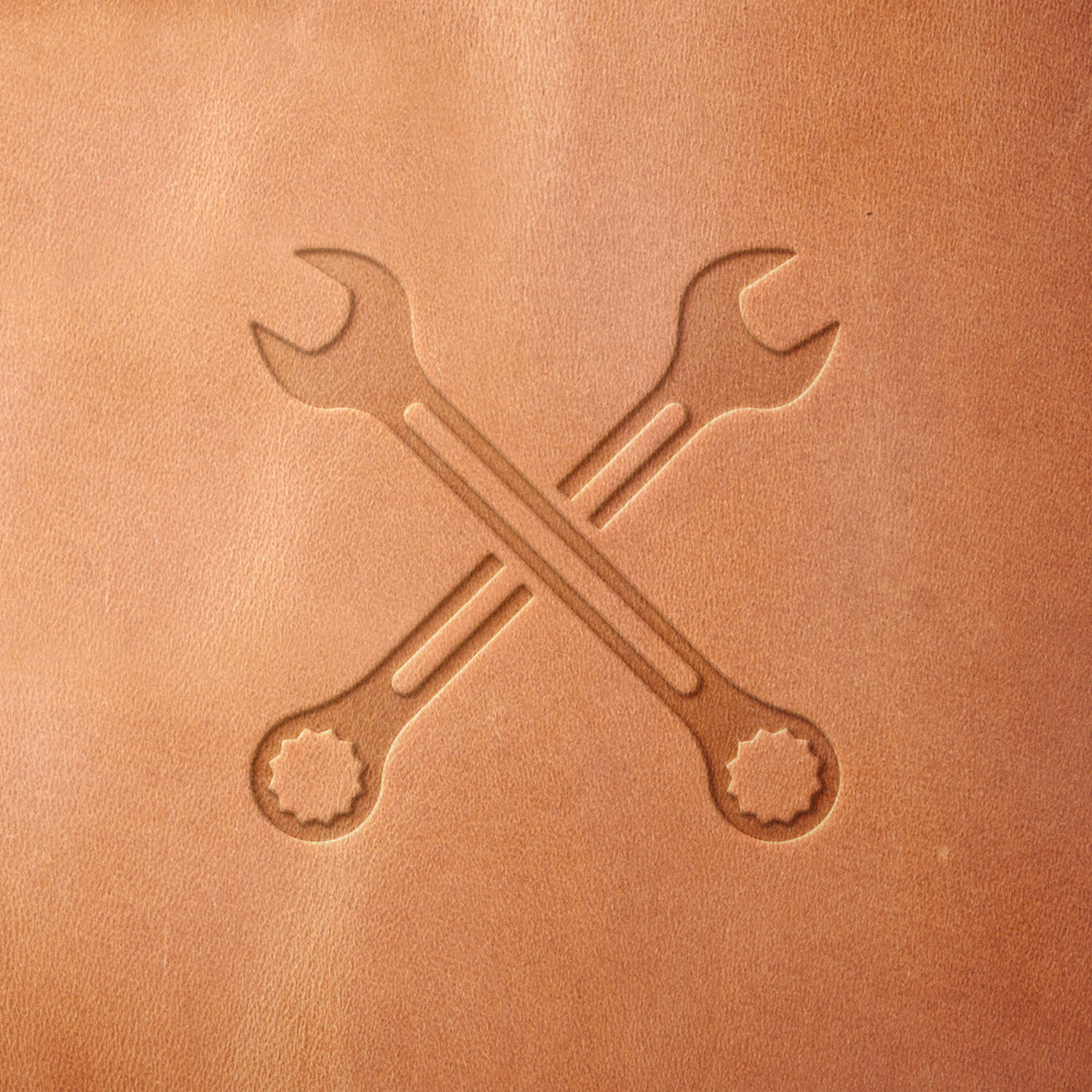 Wrenches Crossed Delrin Leather Stamp