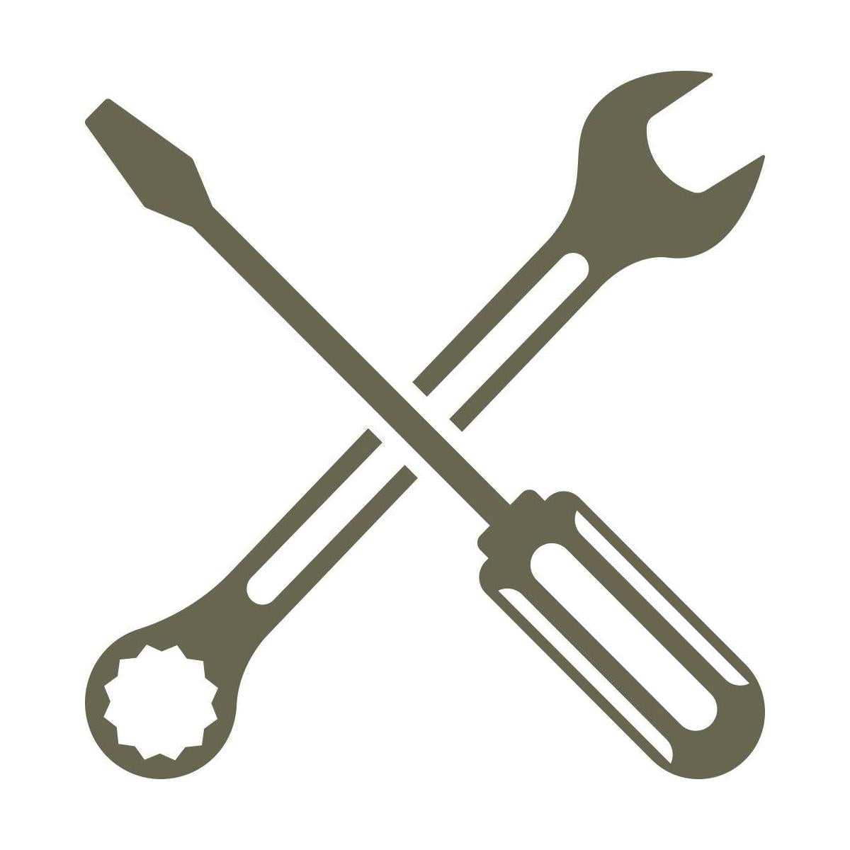 Screwdriver and Wrench Crossed Delrin Leather Stamp