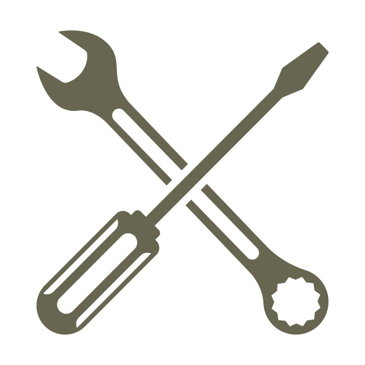 Screwdriver and Wrench Crossed Delrin Leather Stamp