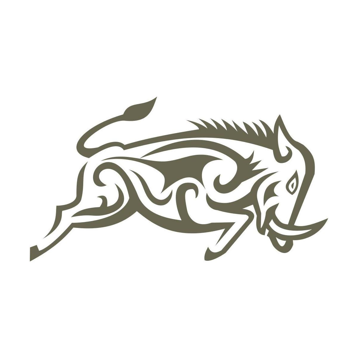Running boar design leather stamp made from Delrin for wildlife and hunting-themed leatherworking projects