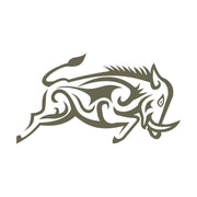 Running boar design leather stamp made from Delrin for wildlife and hunting-themed leatherworking projects