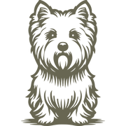 Sitting White Highland West Terrier Westie dog stamp design, ideal for Delrin leather stamping