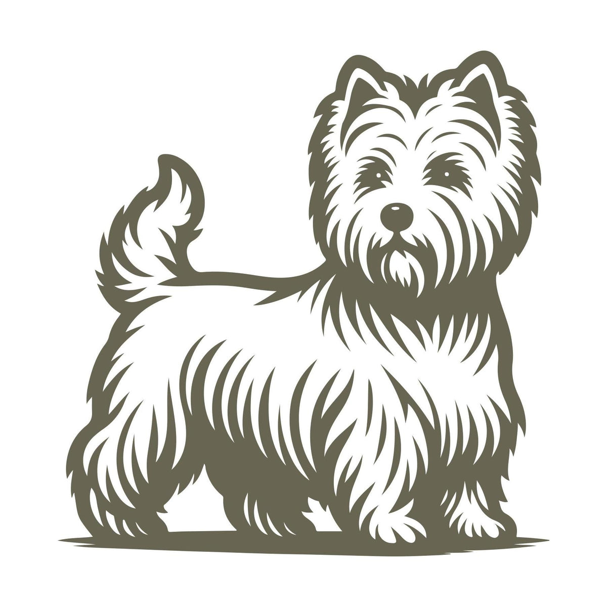 West Highland White Terrier Westie dog stamp design, perfect for Delrin leather stamping.
