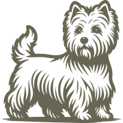 West Highland White Terrier Westie dog stamp design, perfect for Delrin leather stamping.