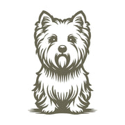 Sitting White Highland West Terrier Westie dog stamp design, ideal for Delrin leather stamping