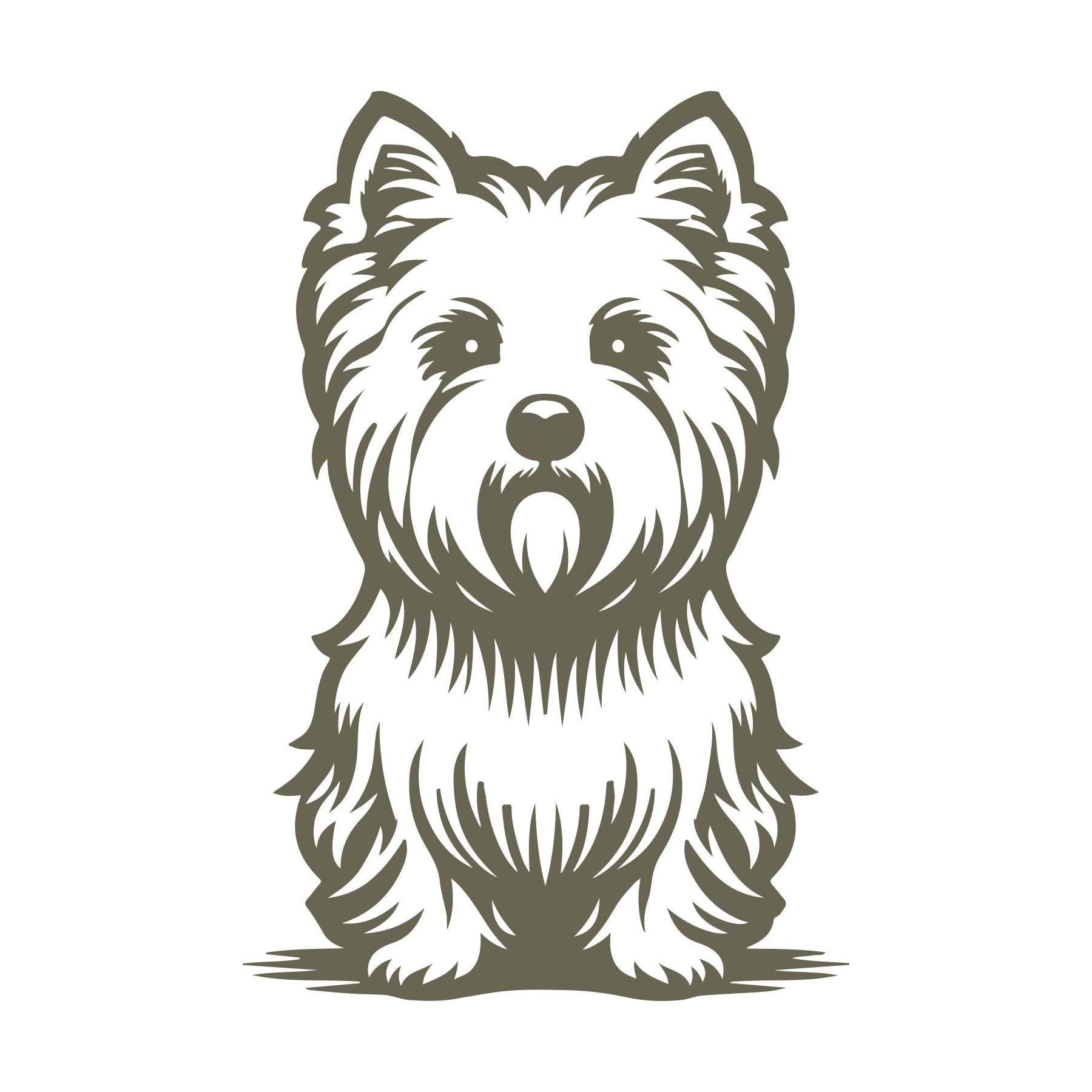 Sitting White Highland West Terrier Westie dog stamp design, ideal for Delrin leather stamping
