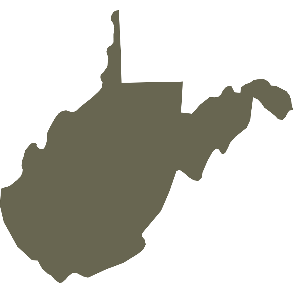 West Virginia State Shape Delrin Leather Stamp