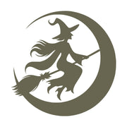 Witch Flying Over Moon Delrin Leather Stamp