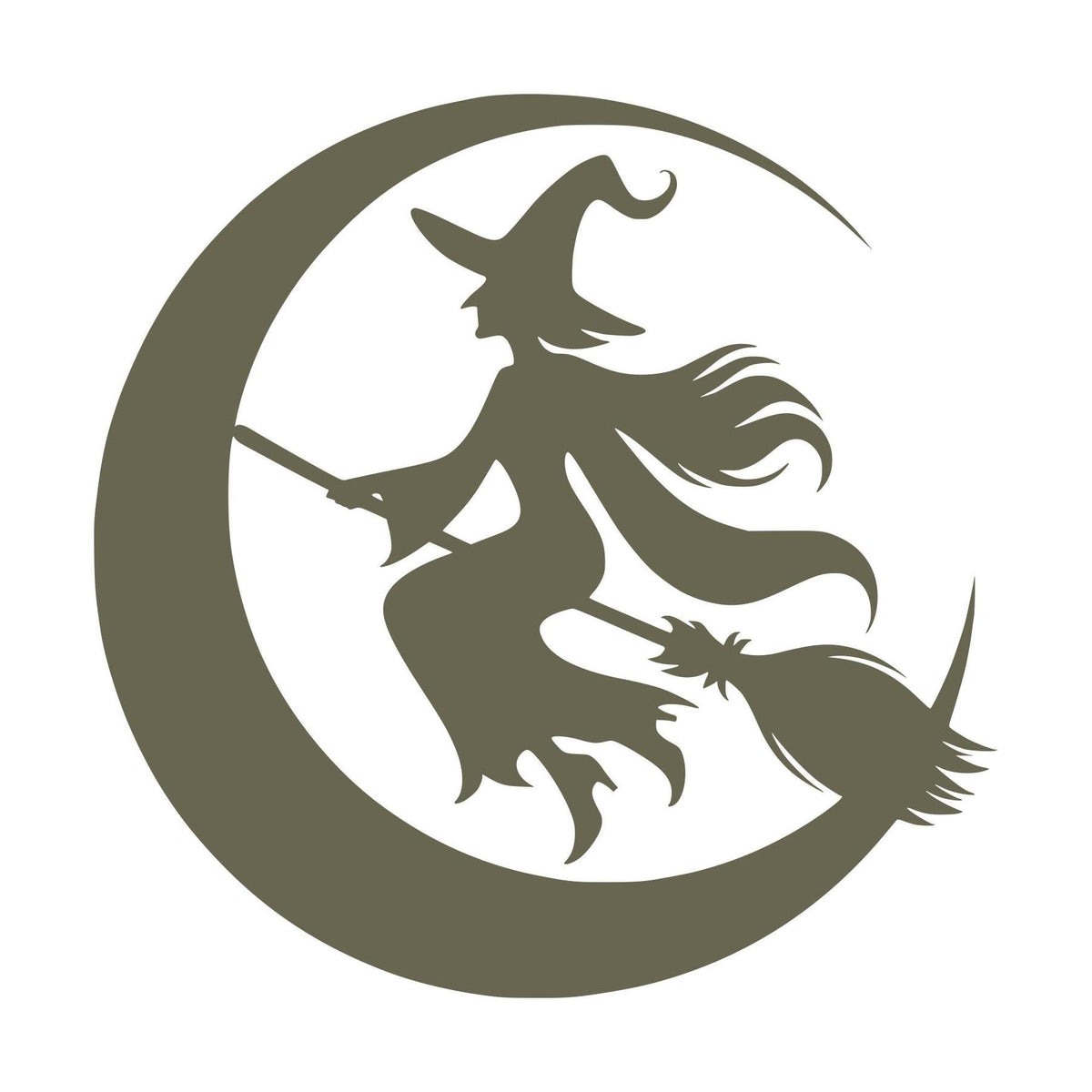 Witch Flying Over Moon Delrin Leather Stamp