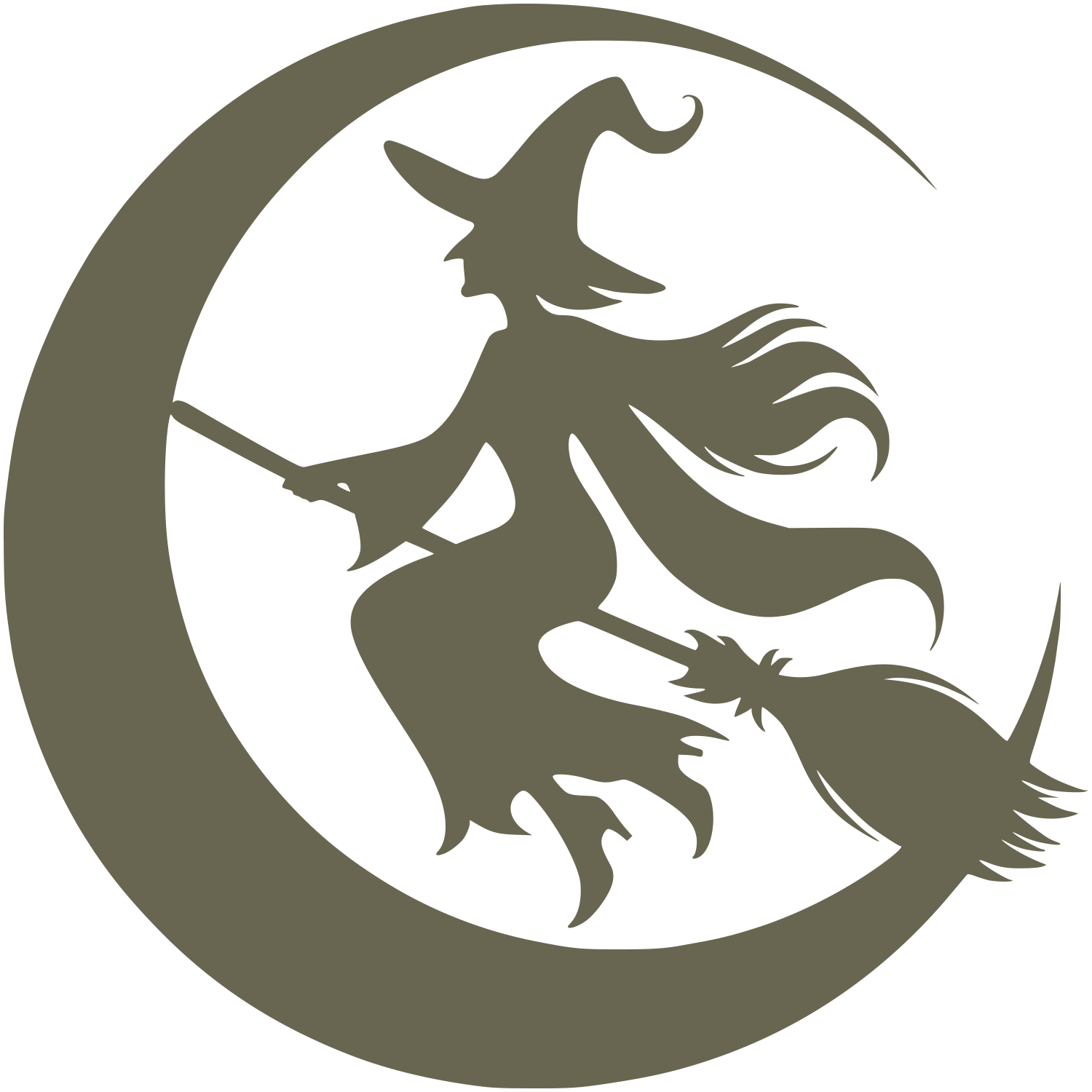 Witch Flying Over Moon Delrin Leather Stamp