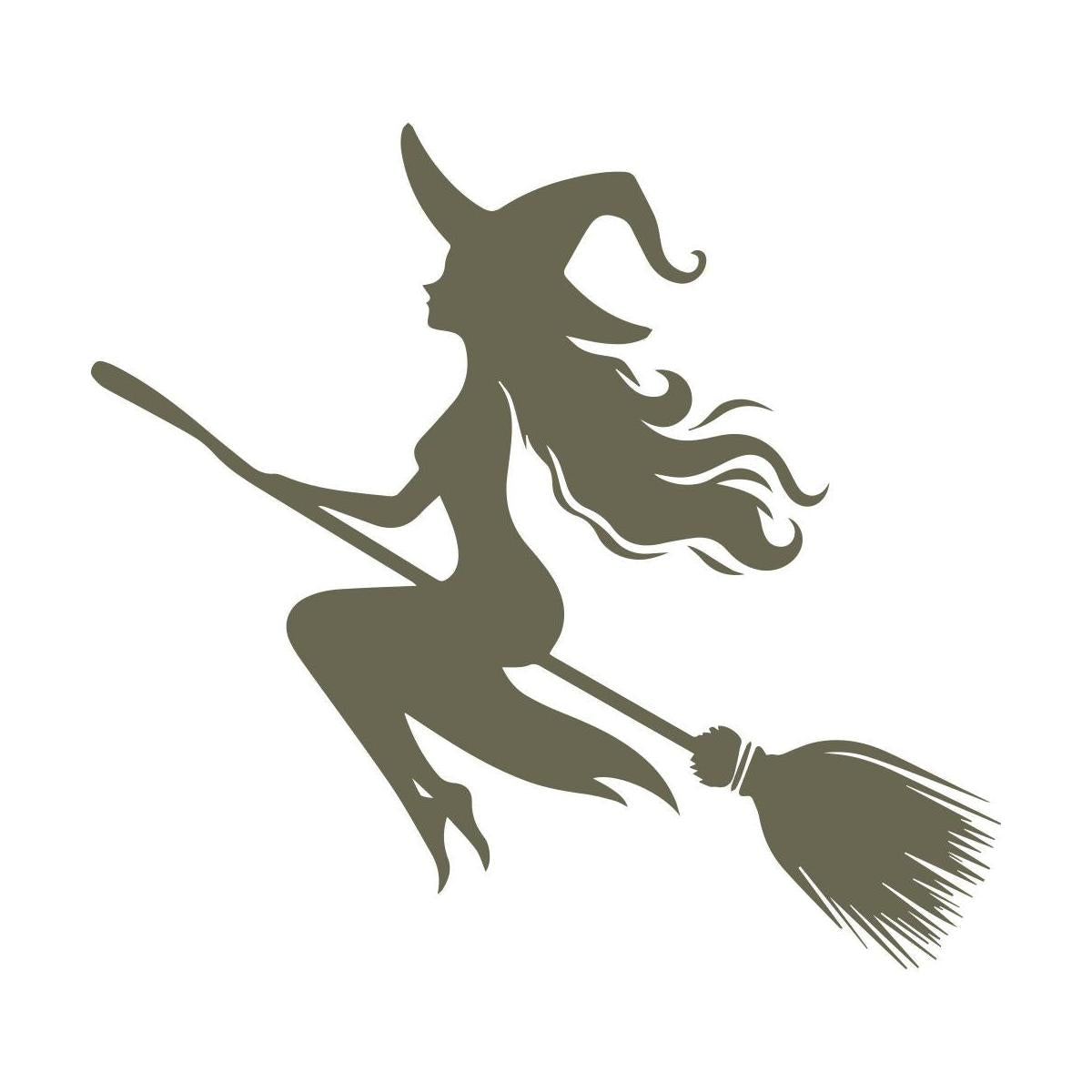 Witch on Broom Delrin Leather Stamp