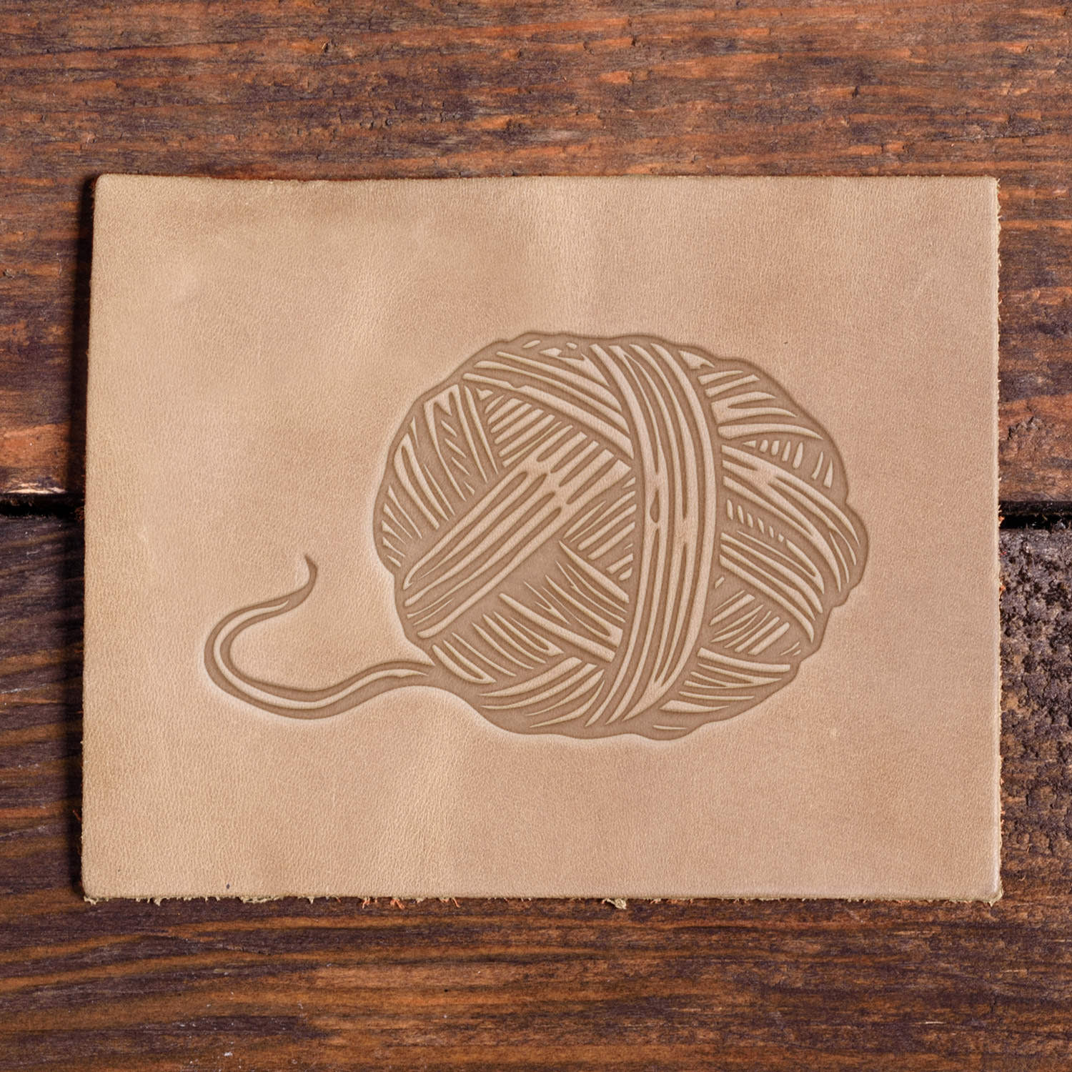 Wool Yarn Ball Delrin Leather Stamp