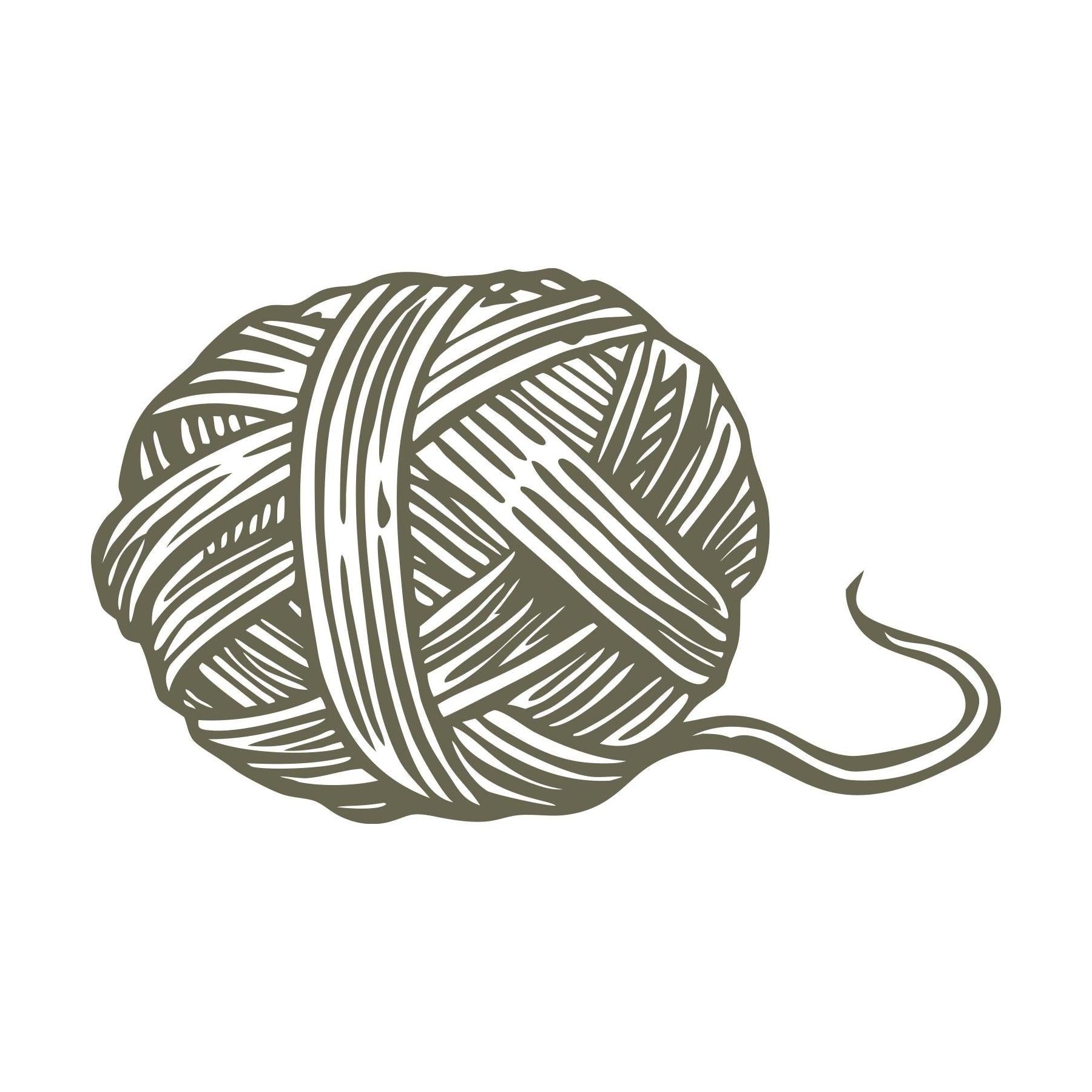 Wool Yarn Ball Delrin Leather Stamp