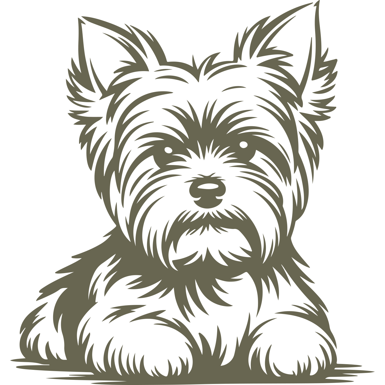 Yorkshire Terrier Dog Delrin Leather Stamp
