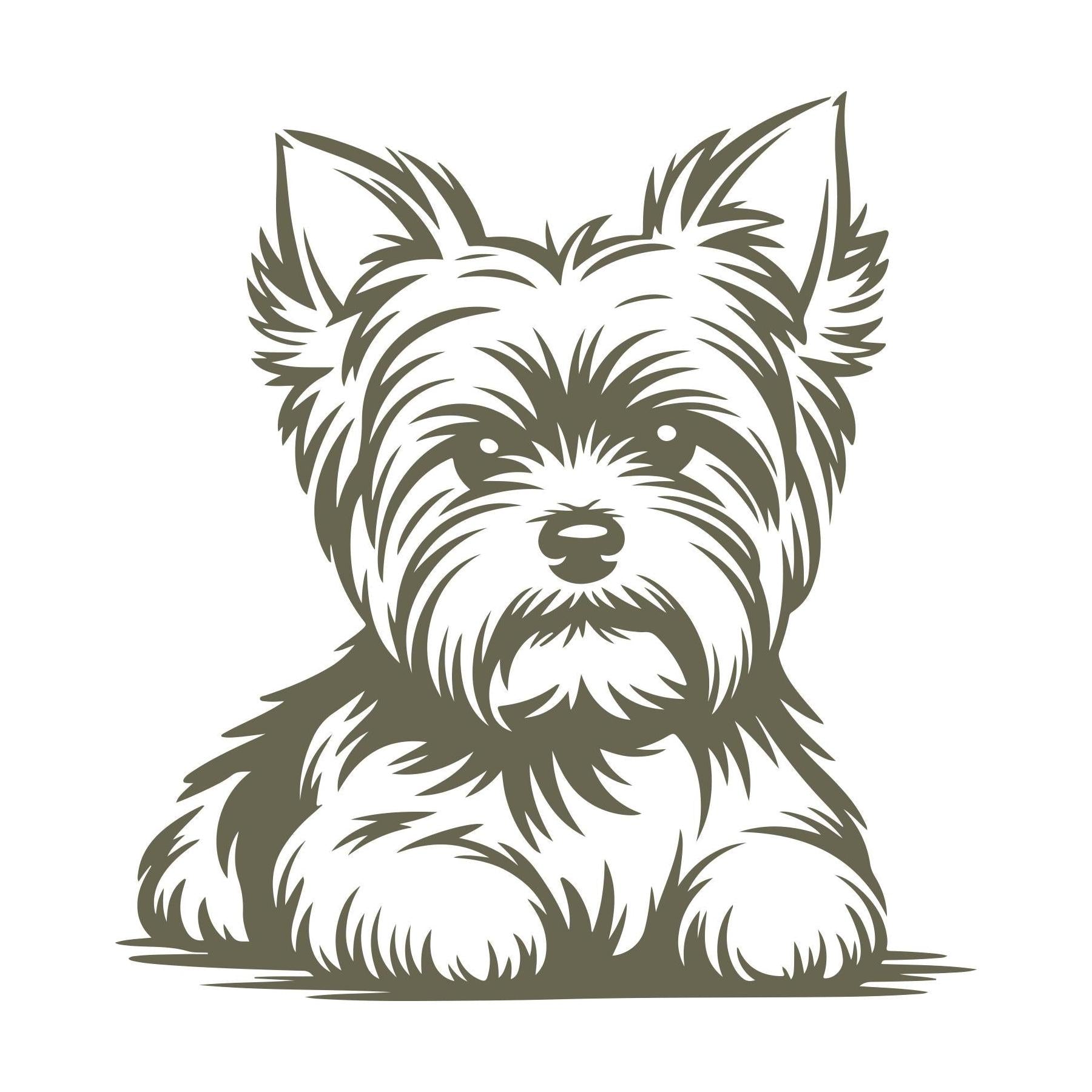 Yorkshire Terrier Dog Delrin Leather Stamp